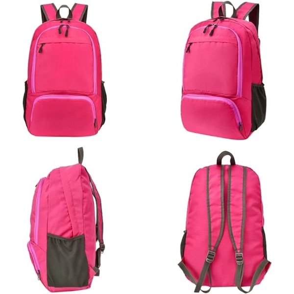 35L Ultralätt hopfällbar ryggsäck, liten vattentät packbar vandringsryggsäck, resväska för män Kvinnor Utomhuscamping Klättring Cykling（Rosa）