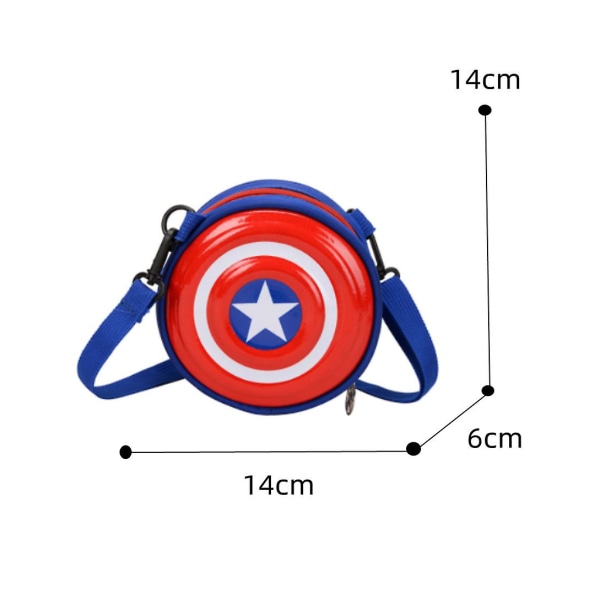 Kids Spiderman Captain America Mini Messenger Bag Skulderveske Rund Bag Gaver Sky Blue