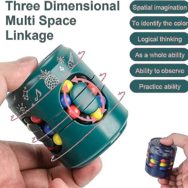 Magic Cans Circle Spinner Magic Cube Pussel Fidget Toy Dekompression Stress relief Finger Leksaker Present green