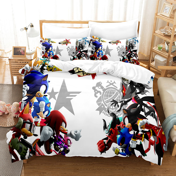 Sonic tecknad anime sänglakan täcke set tredelat set