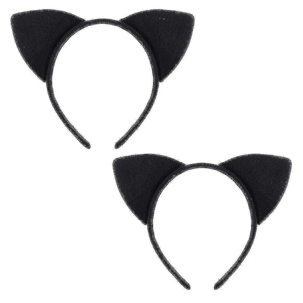 Black Cat Ears Pannebånd - Søte Pannebånd Med Cat Ears