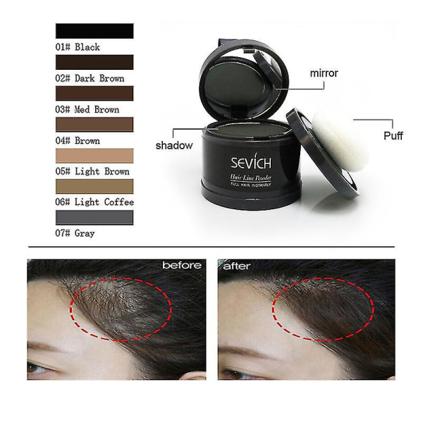 Hair Shade Trimming Powder Hairline Filler Pulver Trim Hairline Filler Pann Shade Powder (svart)