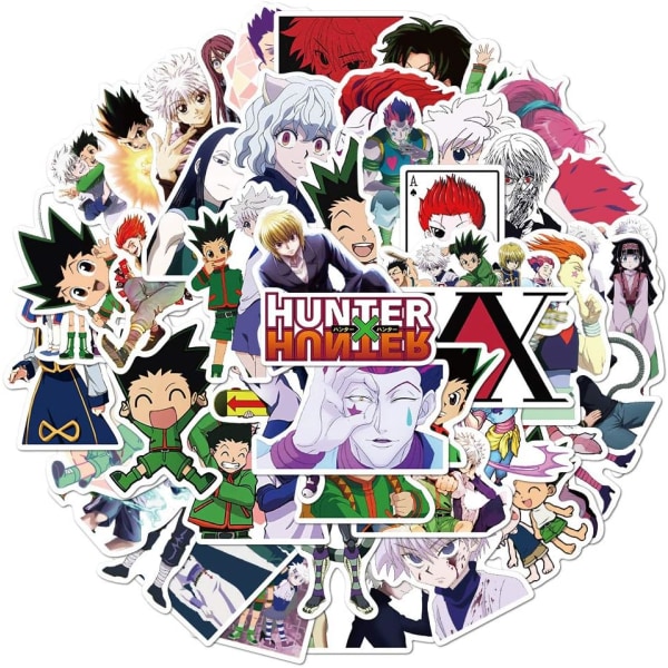 Hunter X Hunter -tarrat 50 kpl sarjakuvatarroja anime-puskuritarroja autoihin, moottoripyöriin, kannettaviin tietokoneisiin, matkatavaroihin, ipadeihin, kannettaviin tietokoneisiin, auringonvalonkestävä