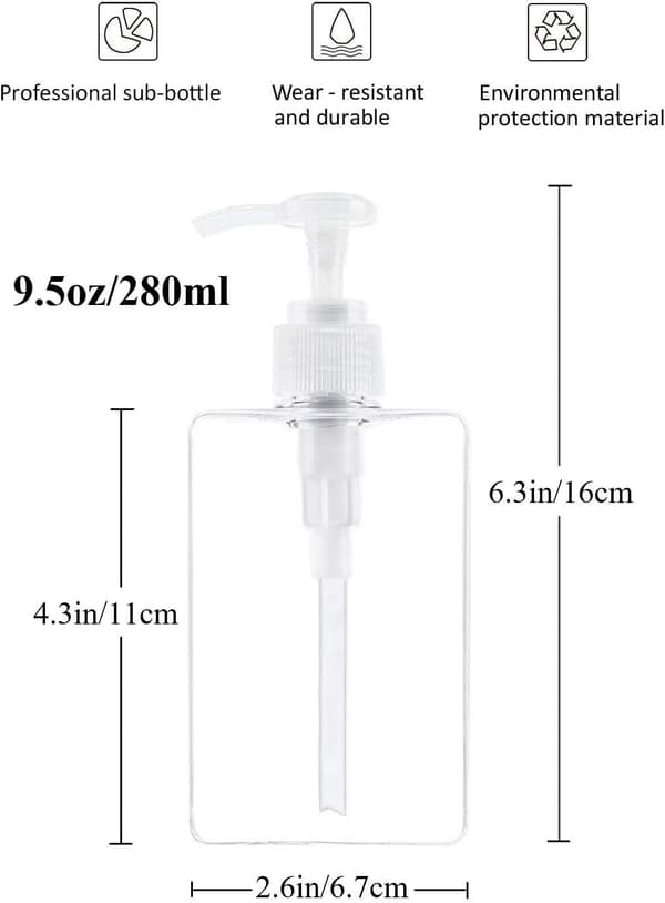 280ML Sæbedispenser, Sæt med 2 Tomme Pumpeflasker