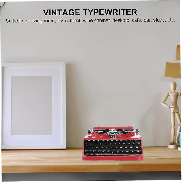 Retro skrivemaskinmodell - metallhåndbok Vintage elektrisk hjemmedekorasjon (rød/14)