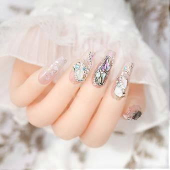 Seashell Slice Nail Art, Colorful Irregular 3D Nail Abalone Slice Nail Sequins