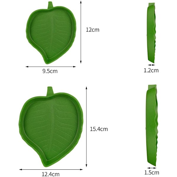 2PCS Blad Reptil Mat Skål Reptil Matare Lämplig för Sköldpadda Majsorm Reptil Husdjur Dricka och Äta 2 År Gammal Blanco 8
