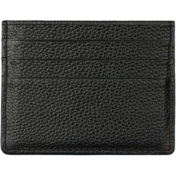 RFID Blocking Genuine Leather Unisex Slim Credit Card Case Holder Debit Wallet Sleeve - Black