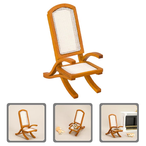 Simulert Beach Longue Modell Mini House Miniatyr Dekkstol Modell Mini Beach Chair