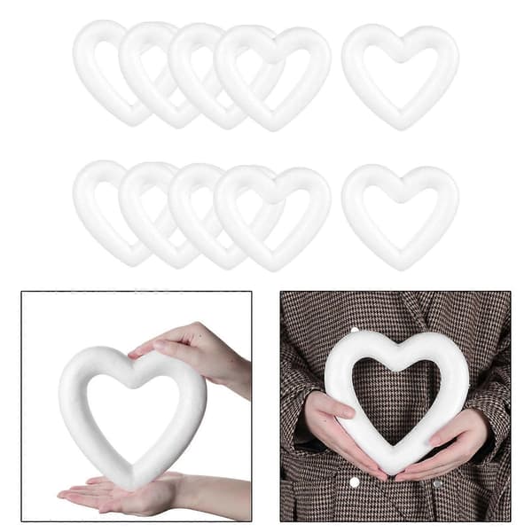 5xPolystyren Styrofoam Skum Hjerte Kjærlighet For DIY Kunstmaling 13.5CM