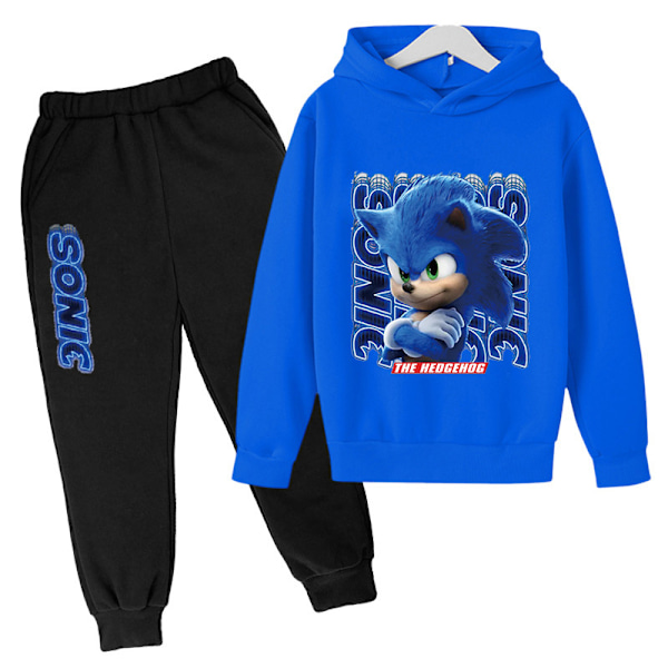 Børne- og Teenager Hoodie Træningsdragt med Sonic The Hedgehog blue 4-5 years old/110cm