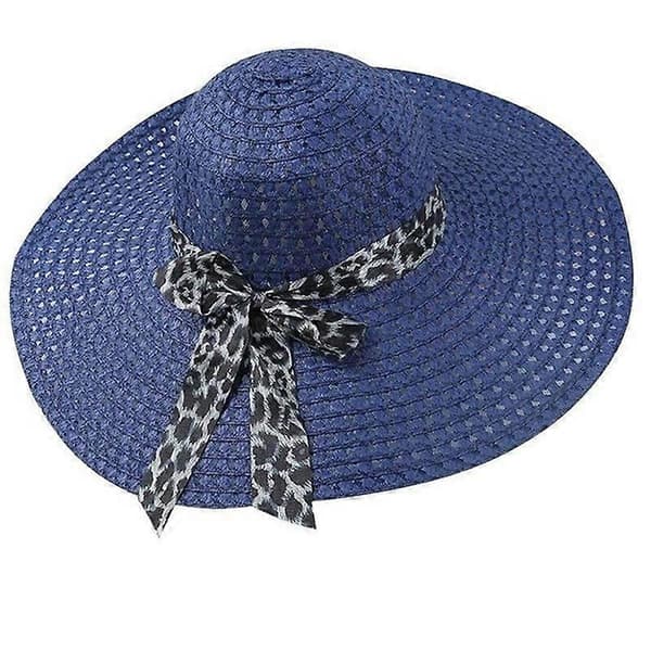 Dame sommerhat bredskygget stråhætte strandhatte floppy fold strå solhatte til kvinder piger White