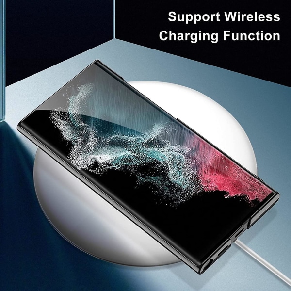 Klart deksel for plating kompatibel med Samsung Galaxy S23 Ultra, PC Crystal Anti-ripe Innebygd støttedeksel Black For Galaxy S23 Ultra