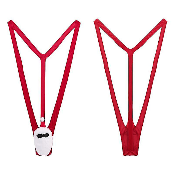 En Mankini Santa Men's Swimsuit Borat Thong Dress Up Stag Party