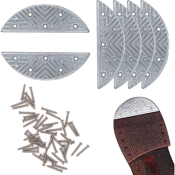 Metallhælplater 3 par såle reparasjonssett med skruspiker Sko Hælkraner Tips Gave