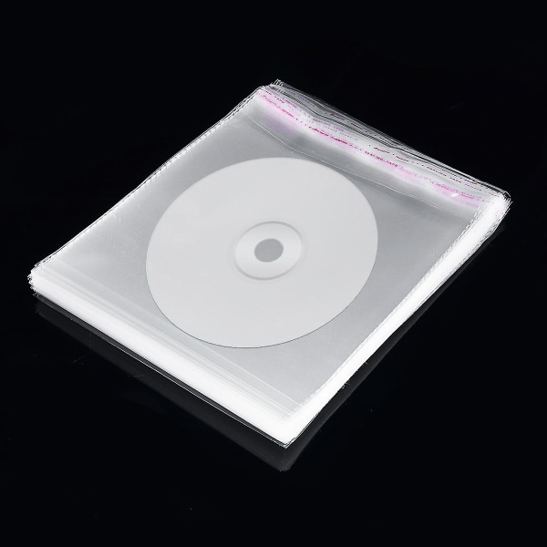 100st CD DVD skivfodral genomskinligt cover Opp förvaring självhäftande påse