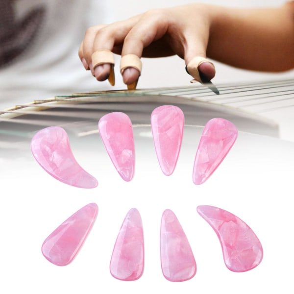 2024 8st Guzheng Finger Picks Silikon Polymer Delikat Smidigt Utseende Elastisk Professionell Guzheng Nagelskydd Persika Färg