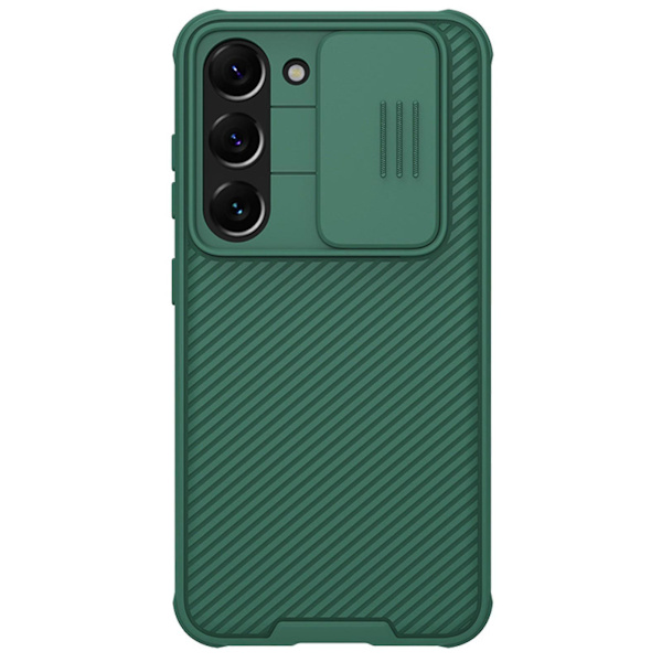 Kotelo yhteensopiva Samsung Galaxy S23 Ultran kanssa, ohut kova PC-suojakuori liukukamerasuojuksella Green