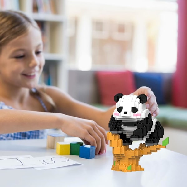 Mini panda byggeklodser Konstruktionssæt Mini Panda klodser Mini byggeklodser Mini dyrebyggeklodser Sæt Gaver til voksne børn