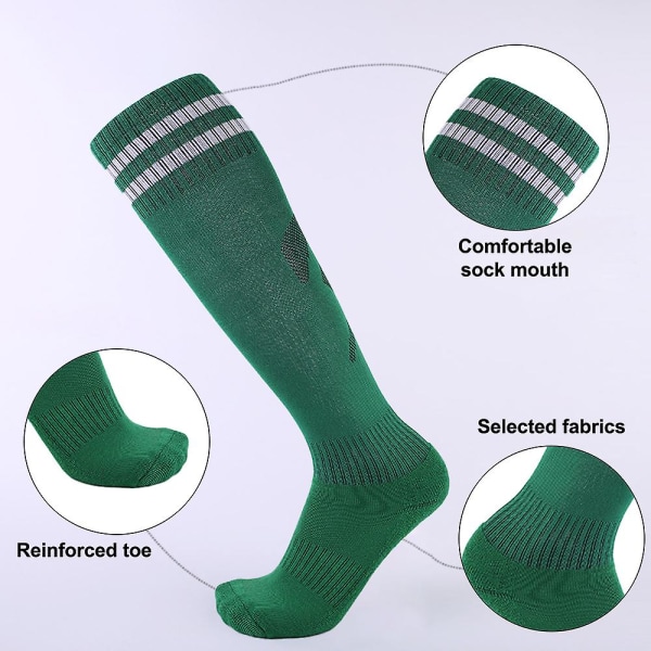 Over-the-knee Fotballsokker-gli og slitasjebestandige sportssokker green