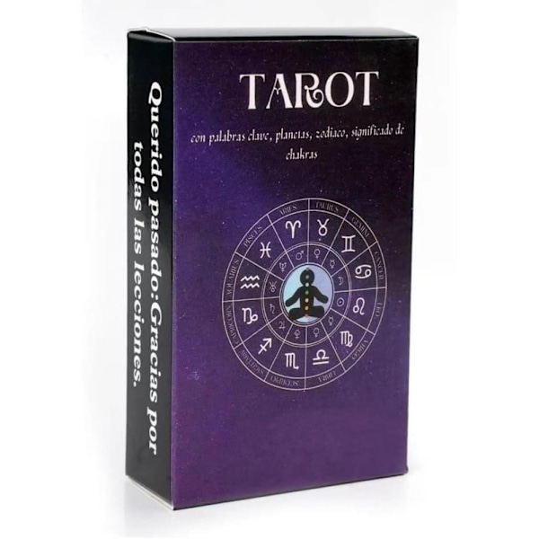 Tarotkort på Spansk til Begyndere. Tarotspil med Nøgleord, Planeter, Zodiac, Chakra Betydninger. Ingen Bog Nødvendig. Begynder Tarot Oracle Kort