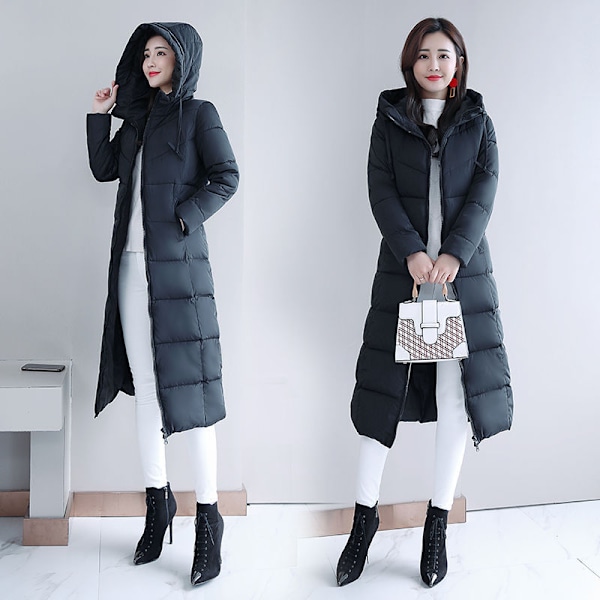 Damjacka i bomull, vinterjacka, parkas, dunjacka, bomullsjacka, vadderad pufferjacka, ytterkläder black 4XL