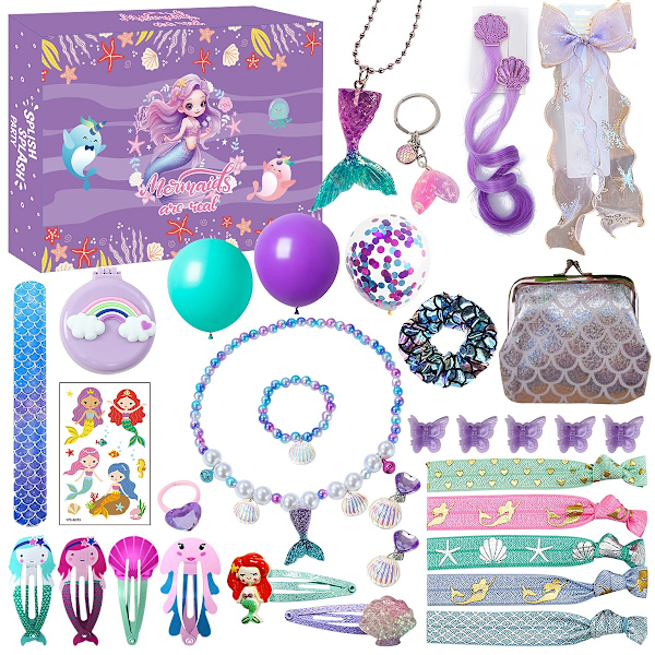 Adventskalender för Flickor - Enhörningspresenter för Flickor Adventskalender 24 Dagar med Överraskningar Bästa Presenter för Döttrar Baby D purple