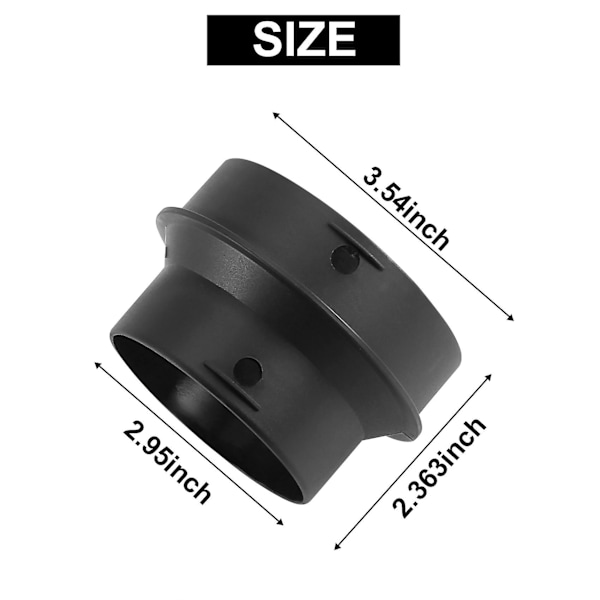 90mm til 75mm Parkeringsvarmer Kanal Reducer Slange Adapter Konverter black