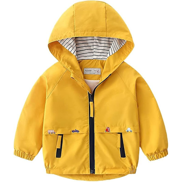 Børne Vindjakke, Baby Print Vindtæt Frakker Vindjakke Yellow 2-3years