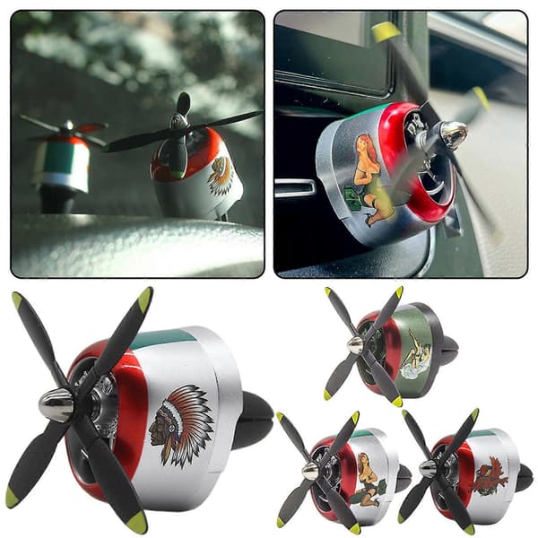 P-40 stridsflygplan luftventil dekoration, P-40 stridsflygplan bil luftfräschare, bil luftfräschare utloppsklämma med snurrande propeller B