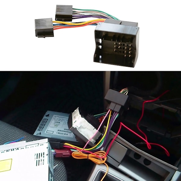 Bilradio ISO-adapterkabel för Opel H Corsa C Combo Meriva Zafira Agila Movano Black