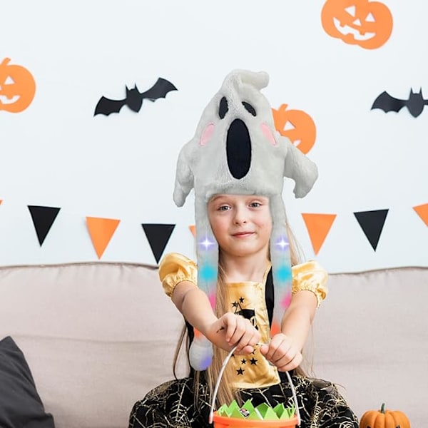 Flyttende flagermusører Halloween flagermushat, justerbar rem gotisk lysende hat
