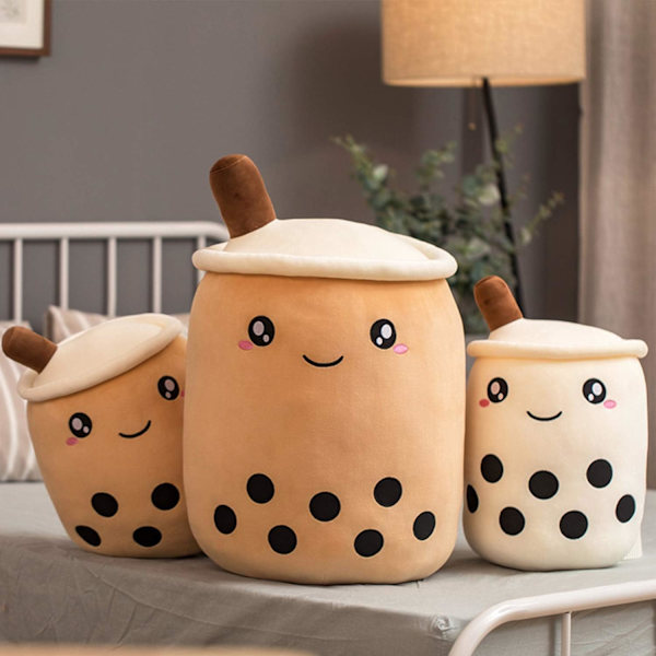 Boba plysj pute, kosedyr, boble perlete plysj pute, tegneserie klem pute (35cm/13.77inch, Brun-Store øyne) Brown-big Eyes 35cm
