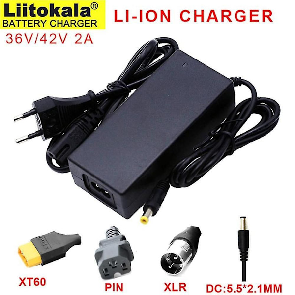 36V 2A 10-strängars 42V E-cykelmodifiering/elektrisk/scooterbatterier Laddare Polymer Litiumbatteriladdare 36V 2A XLR EU plug