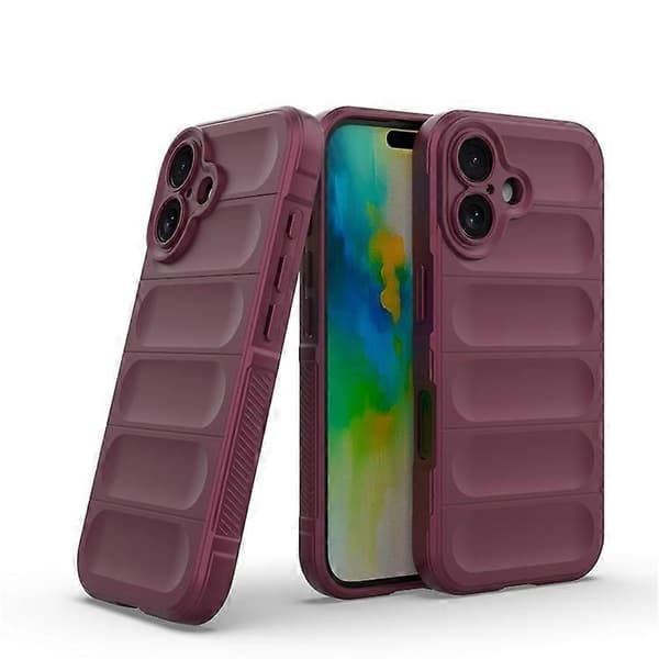 Kompatibelt fodral för iPhone 16 Plus, robust TPU stötsäkert mobiltelefonfodral WineRed