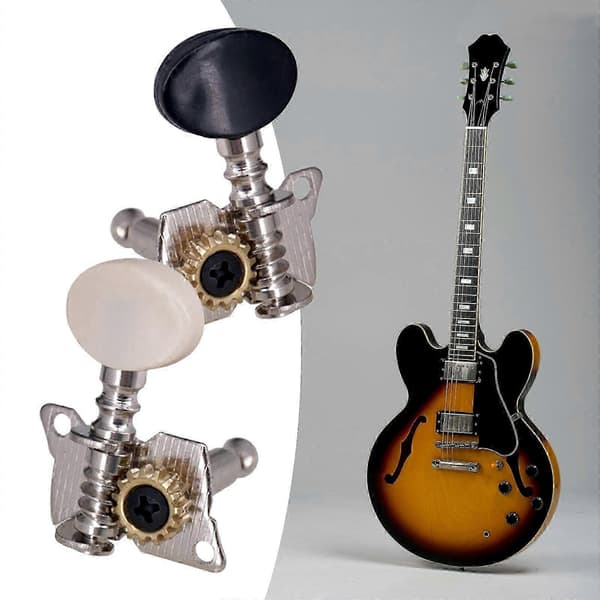Stämmskruvar för Gitarr, 3R och 3L Stämskruvar med Precision Gitarrstämning Silver white head