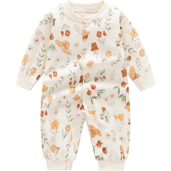 Vastasyntyneen vauvan poikien ja tyttöjen puuvillasta valmistettu haalaripyjama yöasu sarjakuva-asut Bunny 9-12months