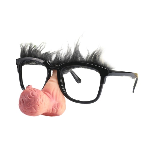 Clown Nose Funny Party Glasses Funny Sunglasses Novelty Glasses Halloween Nose Prop Black 15X8CM