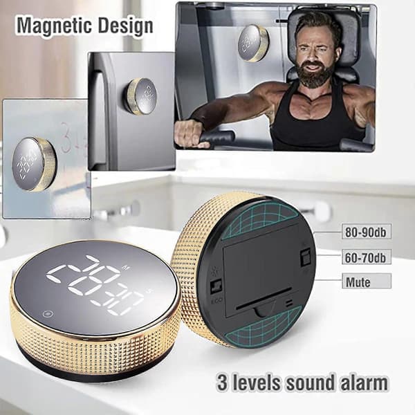 Tightarely Smart Timer, LED magnetisk rotations timer Guld