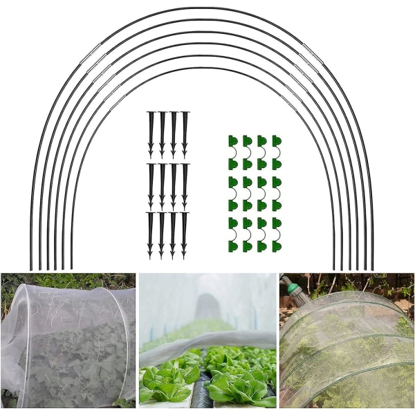 Växthusbågar för nät, växthusbågar växthusram, växthusram växthusbågar, gör-det-själv växthusbåge hus kit, polytunnel stödram för trädgård 18pcs (6 Pieces)