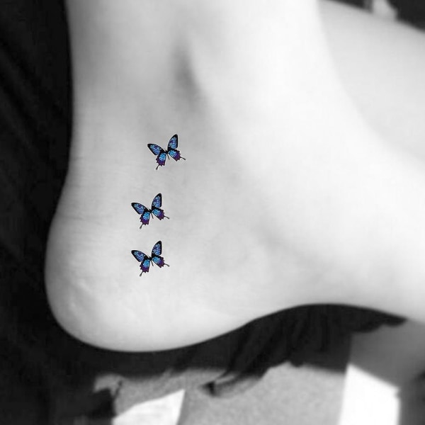 Fjärilar 3d mångfärgad tillfällig tatuering falska kvinnor