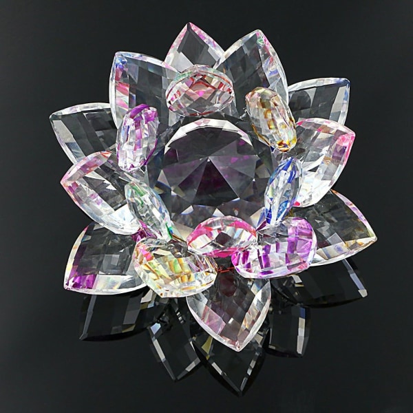 Crystal Lotus Flower, halkaisija 100 mm (4") - kodin sisustukseen, ihanteellinen lahja syntymäpäiville, lomalle (monivärinen)