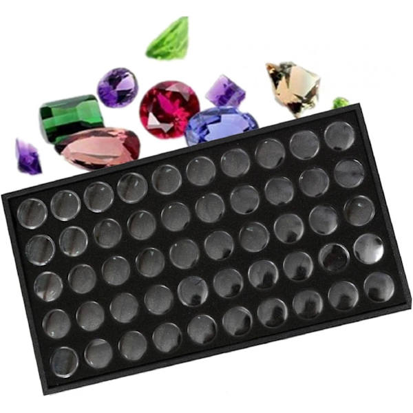 Neglekunst Tips Oppbevaringsboks, Manikyr Tom Glitterstøv Pulver Smykke Displayboks, 50 Grid Gem Container Pots Stablebar Gem Jar Brett Dekorasjon Verktøy