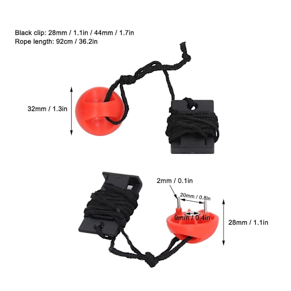 2 kpl Universaali Juoksumattoturvakytkin Magneettinen Turvallisuuskytkin Hätäpysäytyskytkin Harjoitteluun