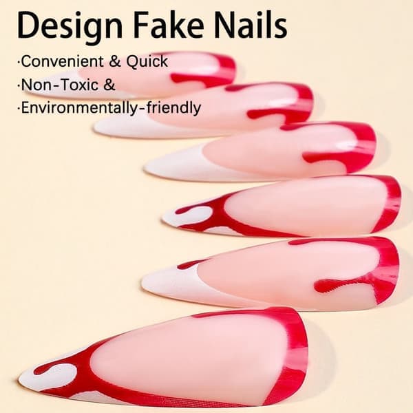 Almond Shaped False Nails Halloween Artificial Nails 2 2 2 2