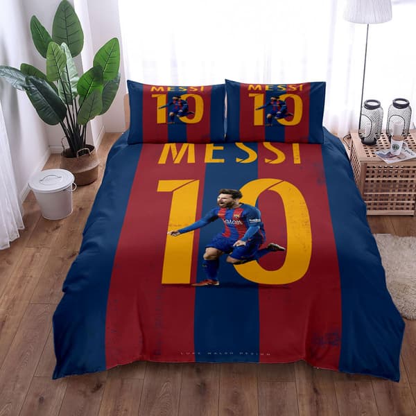 Fotbollsstjärnan Ronaldo, Messi, Mbappe digitaltryckt barnbäddset i tre delar