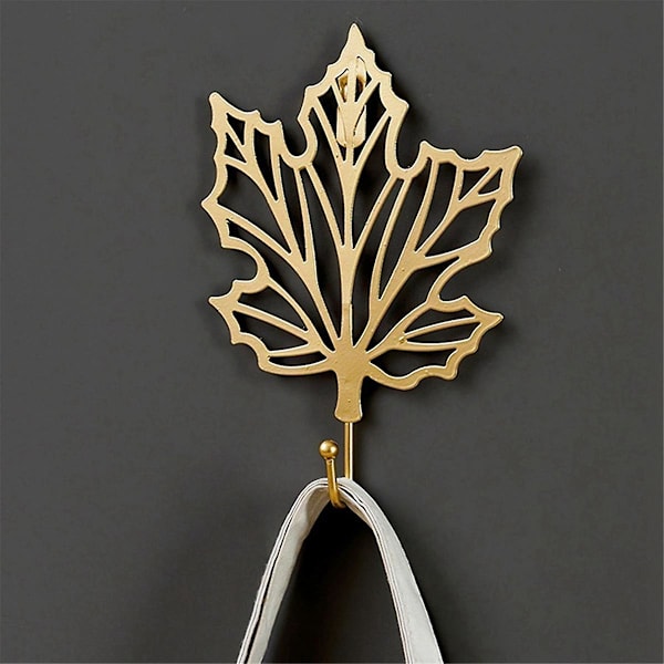 Vintage Metal Blad Krog Guld Farve Jern Kunst Væg Hængende Kroge Håndklæde Hat Opbevaring Stativer Stil 3 As Shown