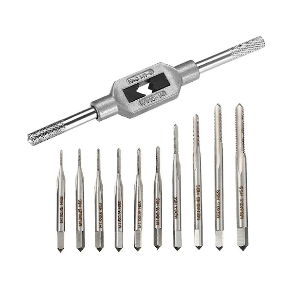 10 stk Micro-Taps Bit Liten håndskrue Gjenge Taps M1-M3.5 HSS Mini Metrisk Plugg Tap Skrue Tap Drill Tapping Tool silver