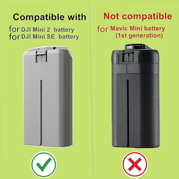 DJI Mini 2/Mini SE -akulle tarkoitettu kaksisuuntainen latausasema, lataa kaksi akkua USB:llä