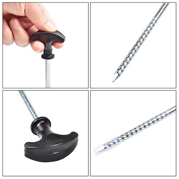 10 stk. Kroge Teltsømninger Skrue 20cm Stålpløkke Heavy Duty Markise Elementer Fugtighedspuder Negle Udendørs Camping Vandreture Tilbehør